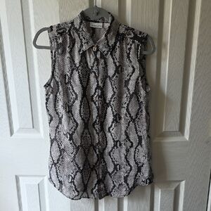 Liz Claiborne Black and White Snake Print Blouse
